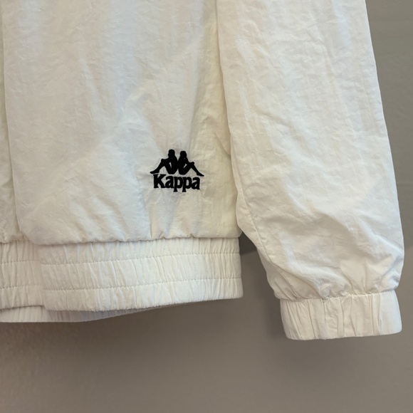 Kappa Pull Over Half Zip 2 Tone Cream & Tan Hooded Jacket - Picture 6 of 11